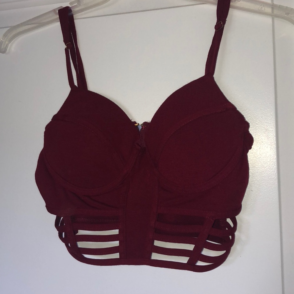 Charlotte Russe dark red crop top